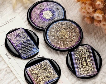 Sellos de cera con diseño de ventana tallada, sellos de rosario, sellos de cera con diseño de panel para envolver regalos de boda e invitaciones, kit de sellos de cera con diseño de ventana