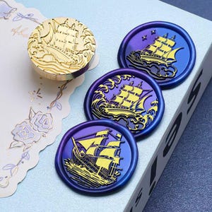 Wachs Siegel Stempel, Boot Stempel, Klar Segel Wachs Siegel für Einladung Hochzeit Geschenk Verpackung, Schiff Wachs Stempel Kit, Leuchtturm Siegelstempel