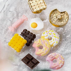 Timbri per sigilli di ceralacca, timbro per ciambelle, sigilli di ceralacca per biscotti per inviti, confezioni regalo per matrimoni, kit di timbri per ceralacca al cioccolato, timbro per sigillare caramelle a forma di waffle