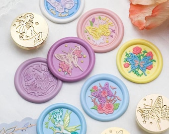 Timbri con sigillo di ceralacca, tutti i timbri a farfalla, sigilli di ceralacca a farfalla per inviti, confezioni regalo per matrimoni, kit di timbri in ceralacca, timbro di ceralacca a farfalla