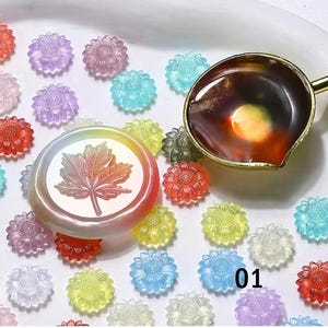 Perles de cire à cacheter translucides, perles de résine de qualité supérieure pour tampon à cacheter, emballage cadeau, faire-part de mariage, perles de résine semi-transparentes