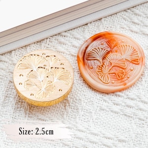 Wachs Siegel Stempel, Ginkgo Blatt Stempel, Wachs Siegel für Einladung, Hochzeit, Geschenkverpackung, Ginkgo Blatt Wachs Stempel Kit, Blatt Siegellack Kochlöffel