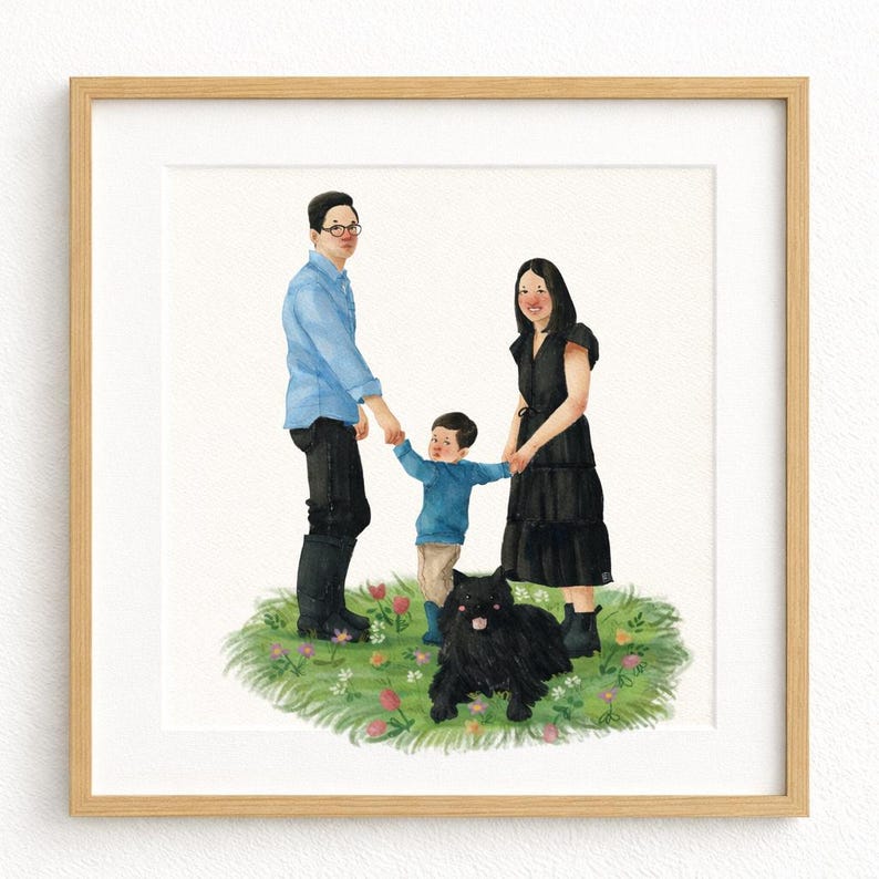 Ilustración de personaje personalizada / Retrato de pareja y familia estilo libro de cuentos / Arte digital personalizado / Ilustración de personaje de libro de cuentos personalizada imagen 11