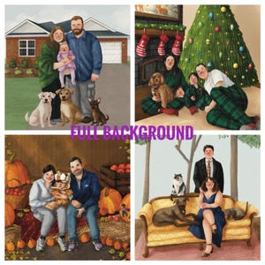 Ilustración de personaje personalizada / Retrato de pareja y familia estilo libro de cuentos / Arte digital personalizado / Ilustración de personaje de libro de cuentos personalizada imagen 9