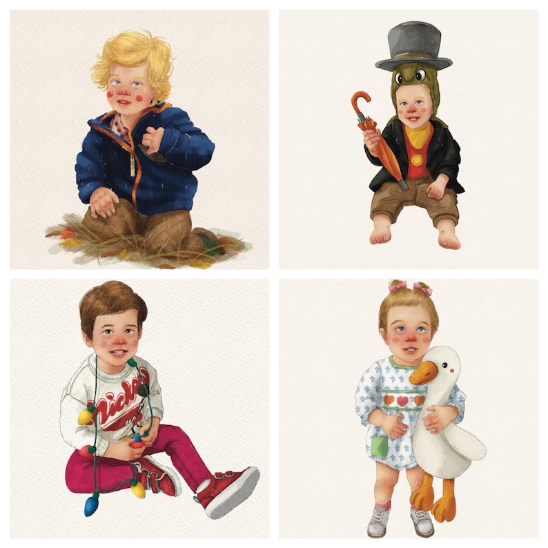 Ilustración de personaje personalizada / Retrato de pareja y familia estilo libro de cuentos / Arte digital personalizado / Ilustración de personaje de libro de cuentos personalizada imagen 3