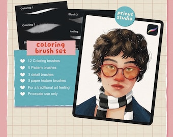 Paquete de pinceles para Procreate: Pinceles de textura, color y patrones (Descarga digital)