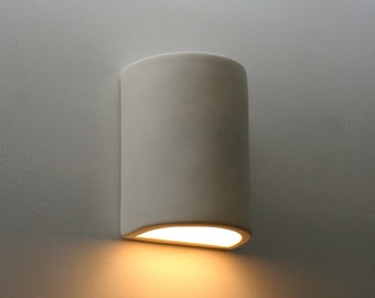 9" Half Cylinder Ceramic Wall Light