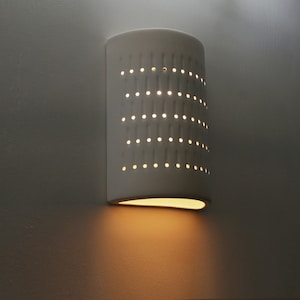 Half Cylinder Ceramic Sconce Wall Lighting Ambient Light Etsy