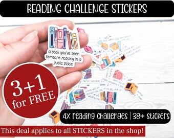 READING Challenge Stickers, Watercolor Bullet Journal Stickers, Journal Stickers, Planner Stickers, Scrapbook Stickers, Book Stickers
