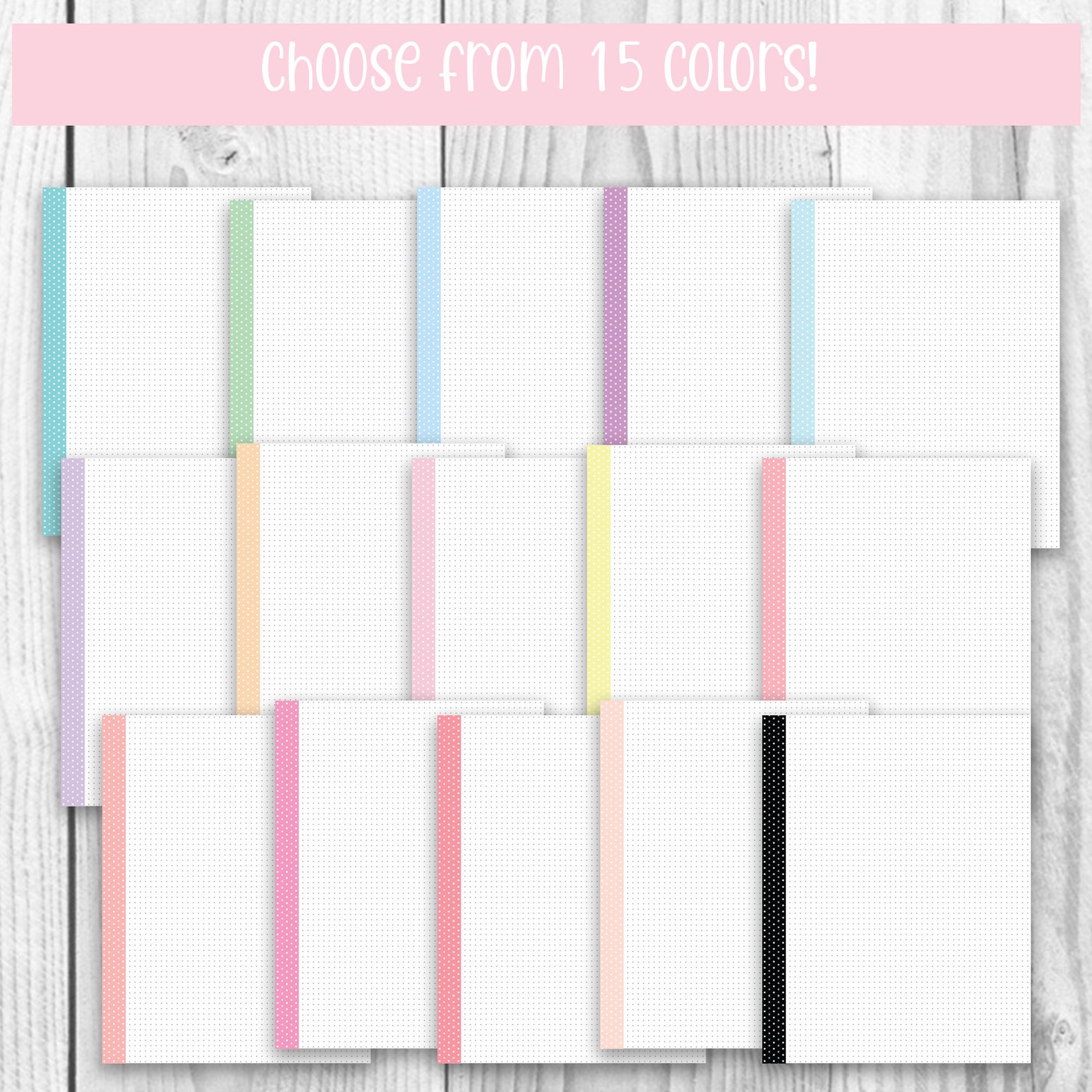Pastel BUNDLE Dotted Lined & Grid Paper With 15 Color Etsy
