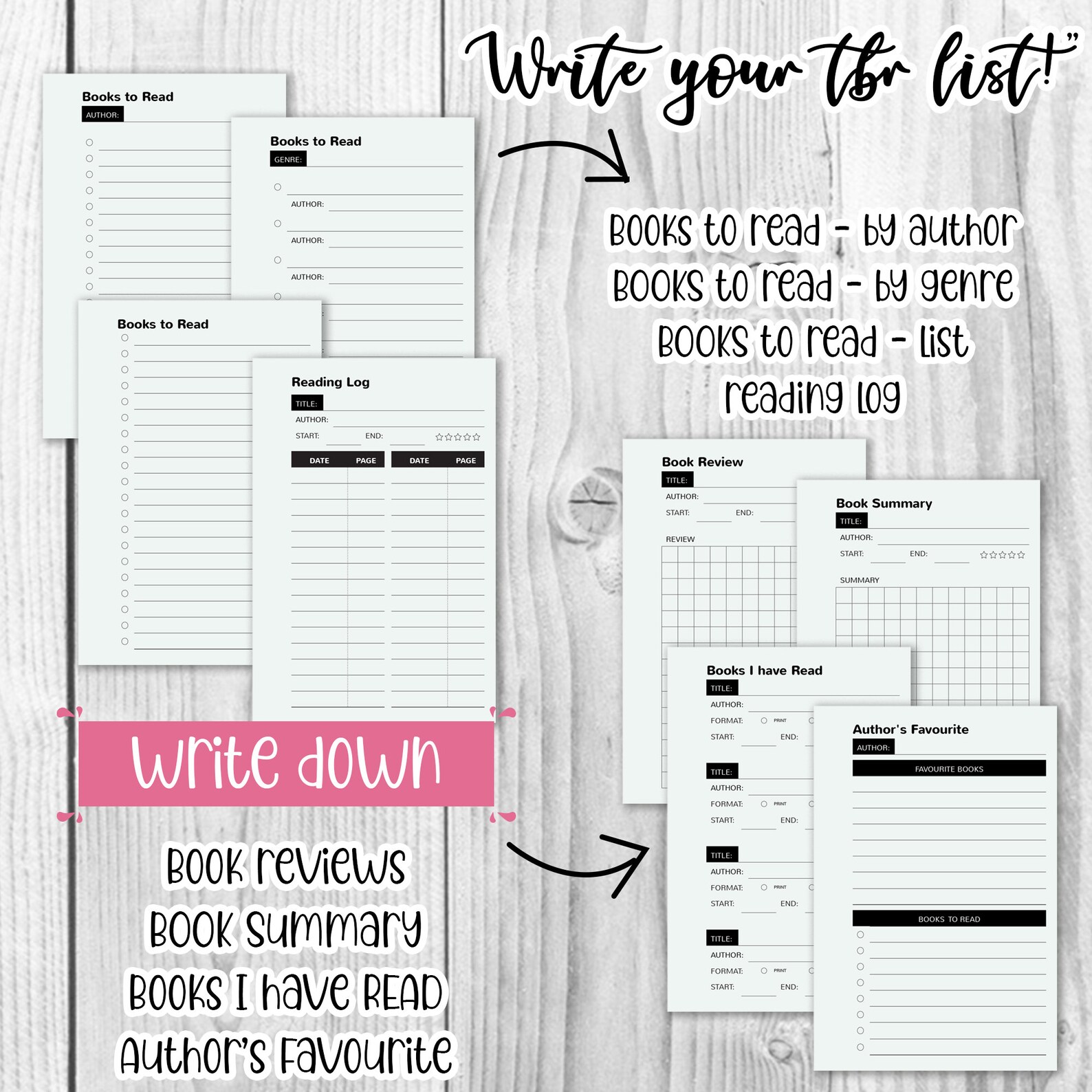 READING JOURNAL Pocket Size Printable Book Journal &amp; Reading - Etsy