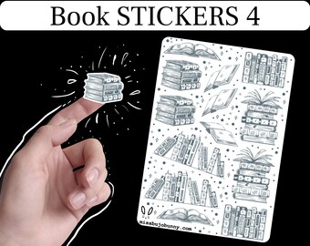 BOOK Stickers 4, Reading Sticker, Book Sticker, Reading Journal Stickers, Bookish Sticker, Readi8ng Girl Sticker, Book Journal Sticker