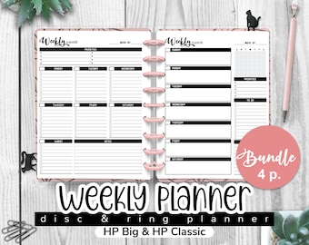 Ongedateerde WEKELIJKSE Planner, Happy Planner Big & Classic, PDF afdrukbare invoeging