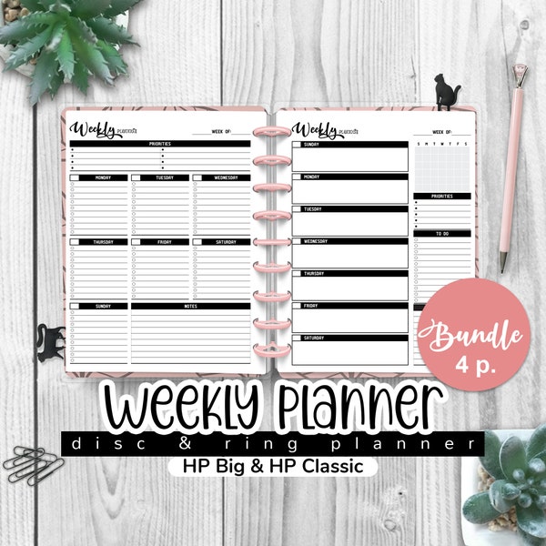 Undated WEEKLY Planner, Happy Planner Big & Classic, PDF Printable Insert