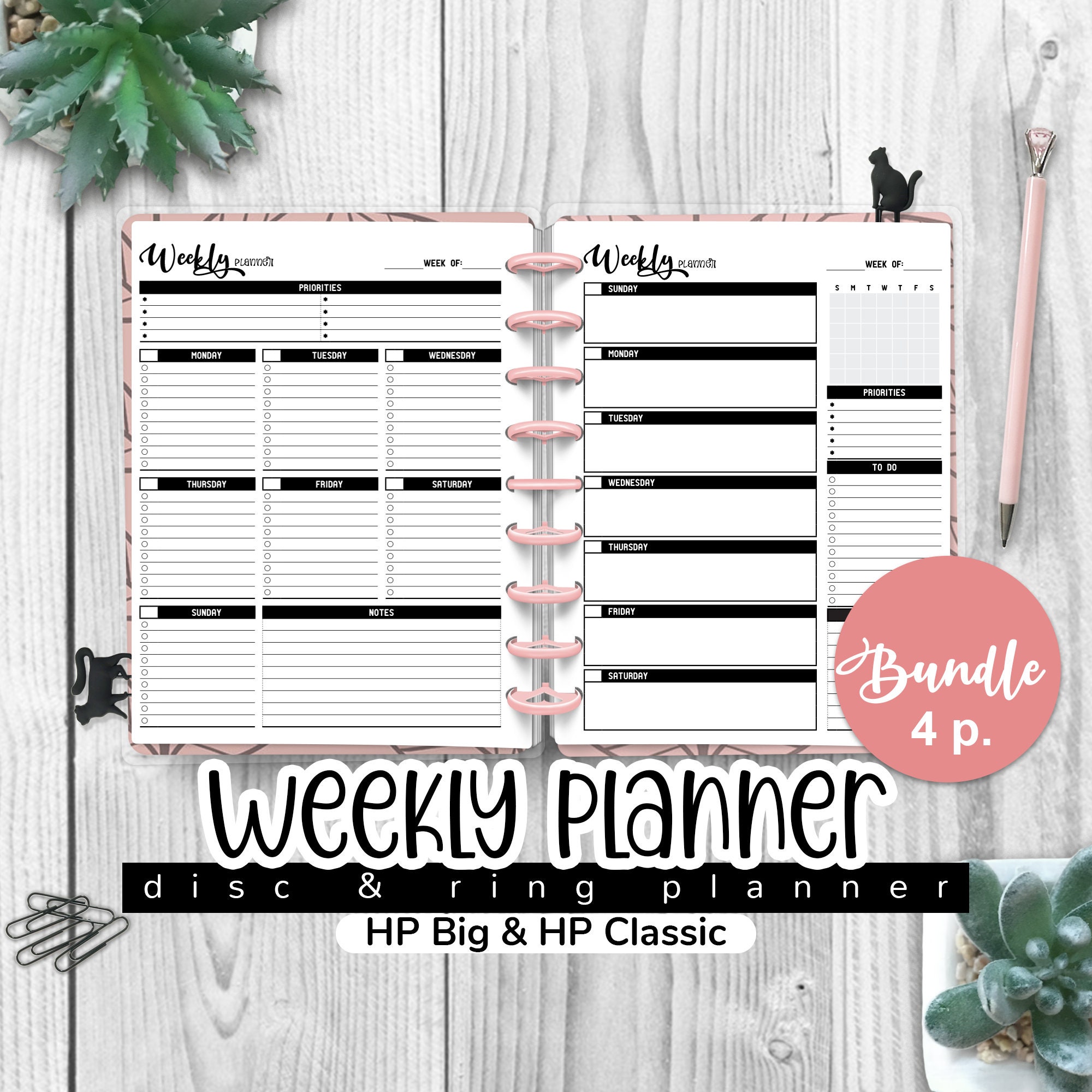 Undated WEEKLY Planner Happy Planner Big & Classic PDF - Etsy