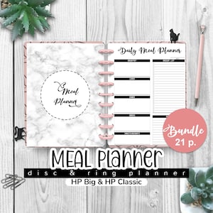 MEAL PLANNER Undated, Big & Classic Happy Planner Inserts, Happy Planner Printable