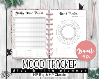 MOOD Tracker, Happy Planner BIG & Classic, Mood log, Circulaire Mood Tracker, Jaarlijkse Mood Tracker