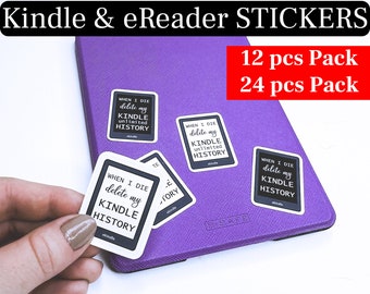 Kindle Sticker, Book Stickers for kindle, Sticker Kindle Case, ebook sticker, when I die delete my kindle history, kindle unlimited sticker