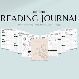 ULTIMATE Reading Journal – 64 Pages | Printable PDF for Happy Planner BIG & Classic | Book Tracker, Book Club, Reviews and More!