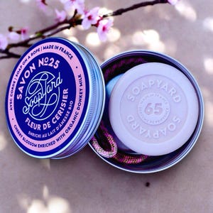 Cherry Blossom with Organic Donkey Milk Soap On A Rope, Fragrant Triple-Milled Artisan Luxury French Soap from Marseille Organic Shea Butter