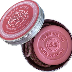 Raspberry & Organic Donkey Milk Soap On A Rope Natural Fragrance Best Triple Milled Artisan French Marseille Soap with Organic Shea Butter