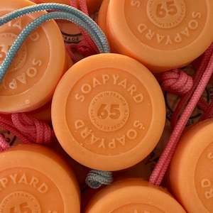 Mandarin Soap On A Rope, Fresh Natural Fragrance, Eco-friendly, Best Triple Milled Artisan French Marseille Soap with Organic Shea Butter