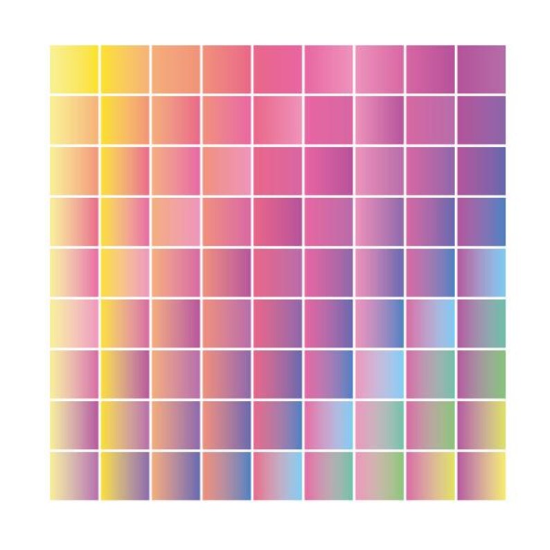 972 Colors Vector Gradient Color Chart - Etsy