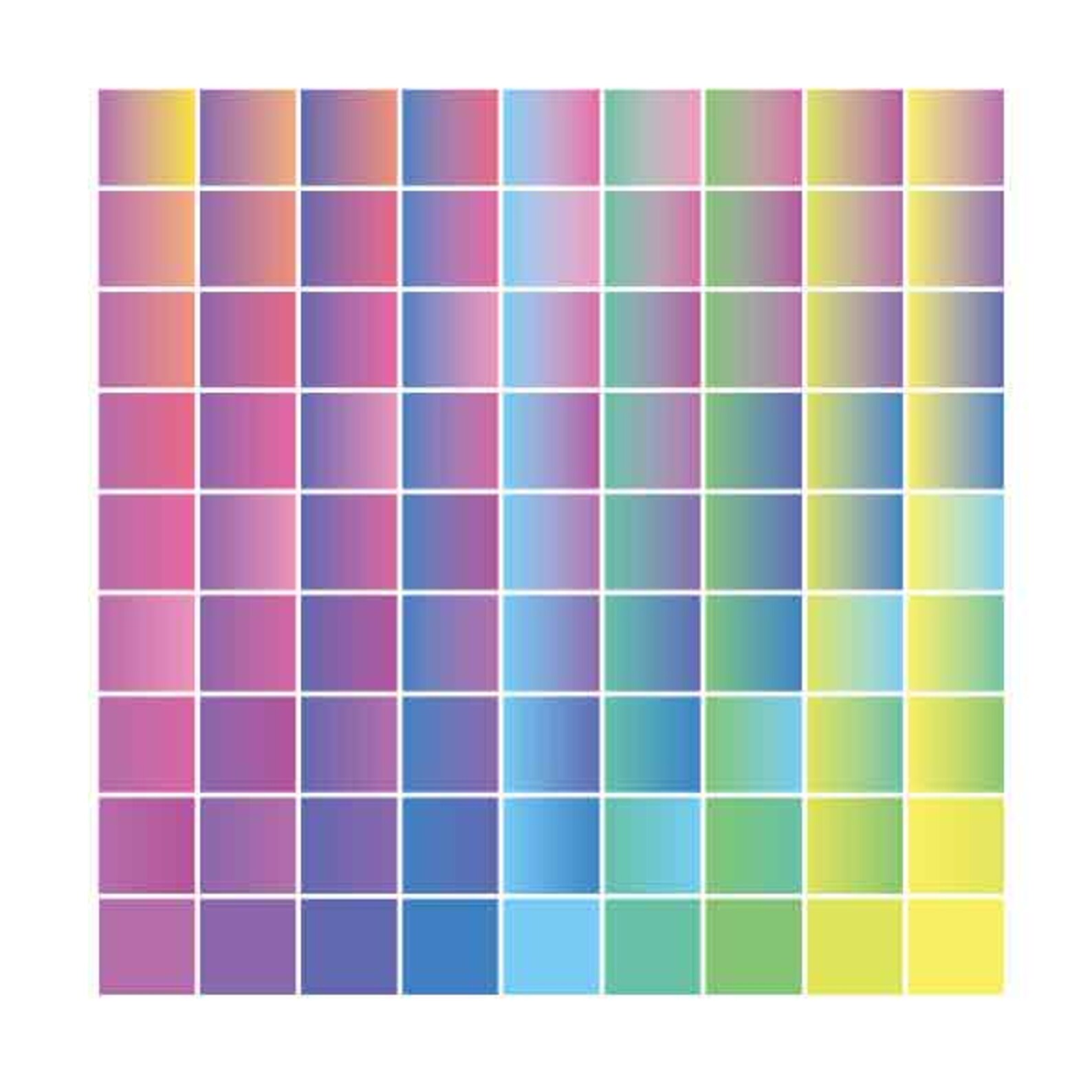 972 Colors Vector Gradient Color Chart - Etsy