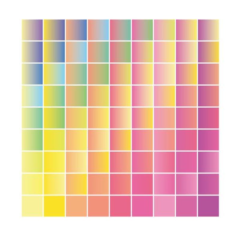 972 Colors Vector Gradient Color Chart - Etsy
