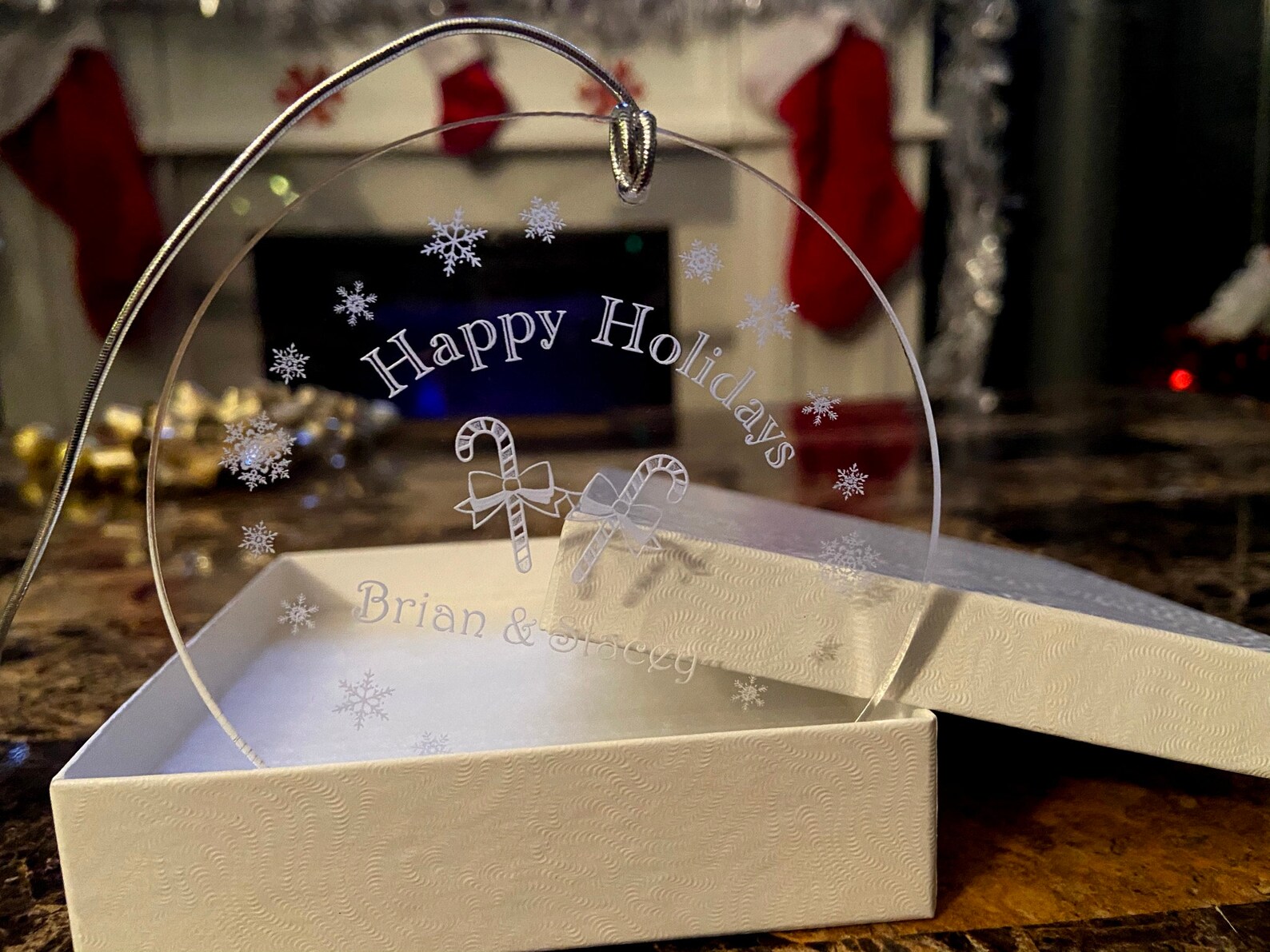 Custom Engraved Acrylic Ornament Etsy