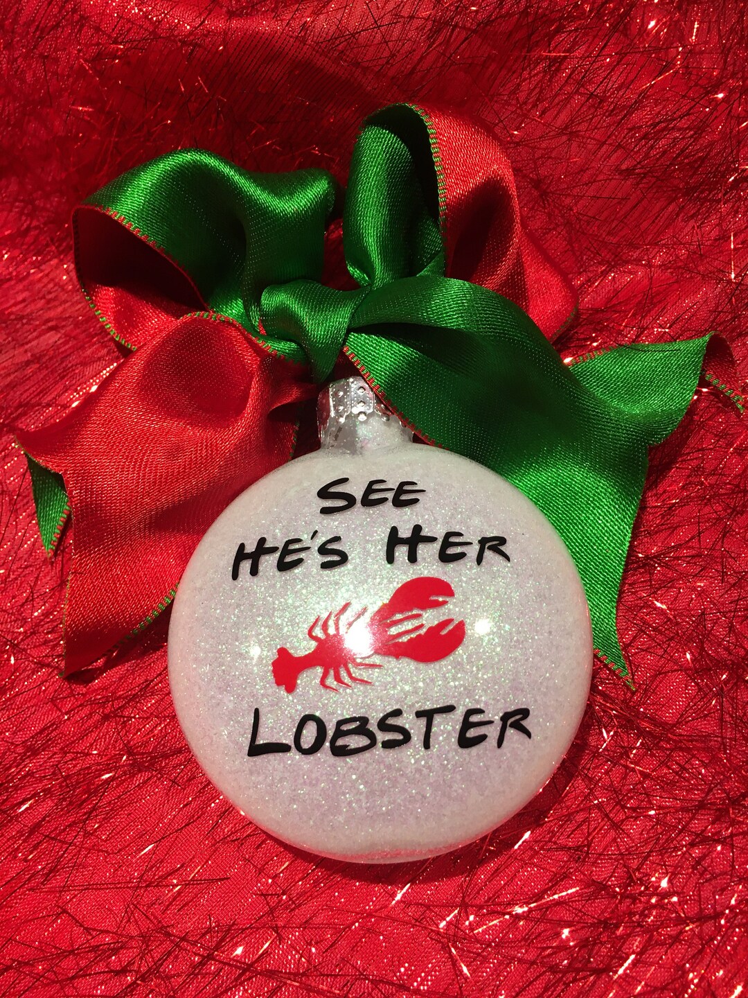CUSTOM GLASS Ornamentsfriends see, He's Her Lobster Etsy