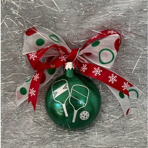 CUSTOM GLASS ORNAMENTS-&quot;Pickleball!&quot;