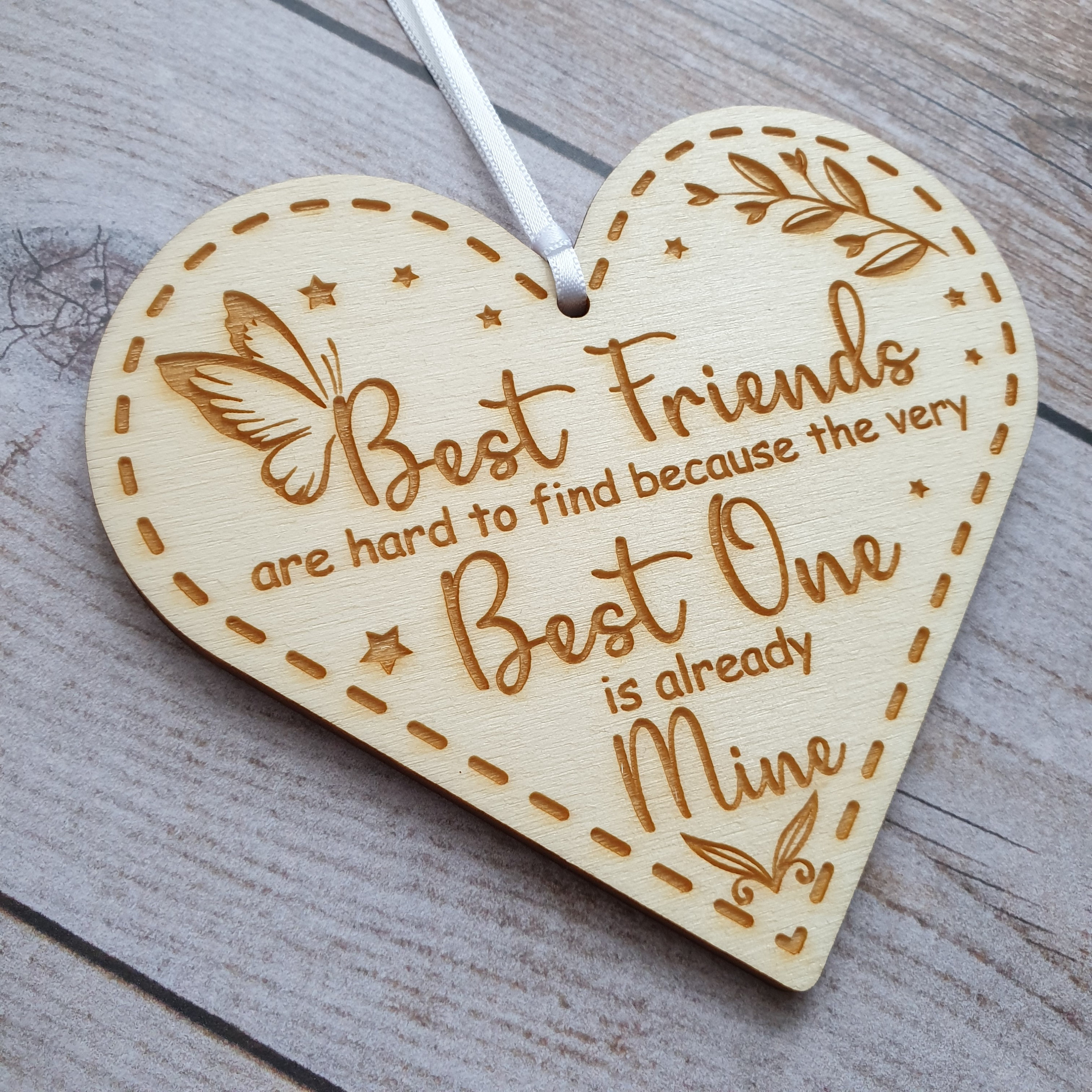 Best Friends Keepsake Gift Plaque Wooden Heart Hanging Etsy