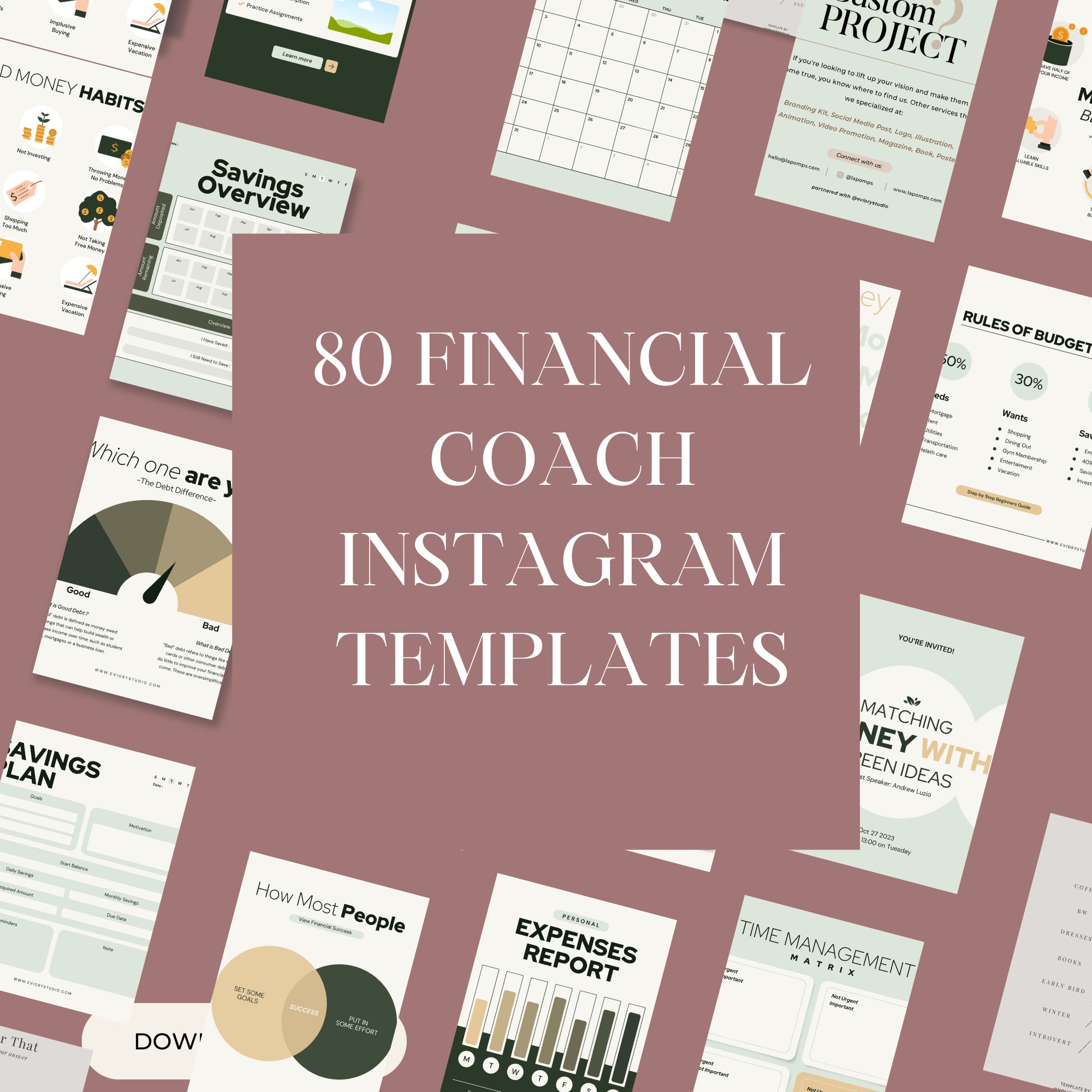 80 Financial Coach Canva Templates | Coaching Business Instagram Post ...