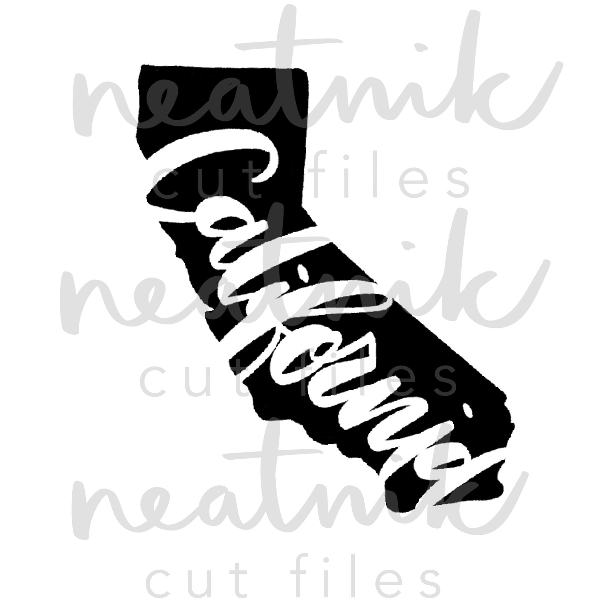 California Svg CA Svg Cali Svg Black State Silhouette Ink Fat Marker ...