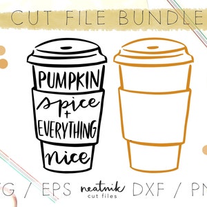 Coffee SVG Pumpkin Spice Latte svg PSL svg Coffee SVG iced coffee svg to go cup svg Autumn svg Fall svg Cut File Bundle