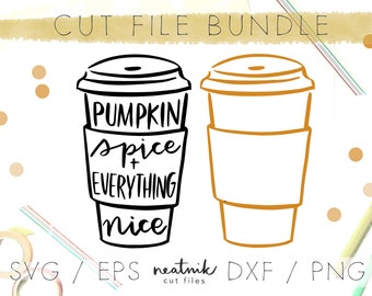 Coffee SVG Pumpkin Spice Latte svg PSL svg Coffee SVG iced coffee svg to go cup svg Autumn svg Fall svg Cut File Bundle