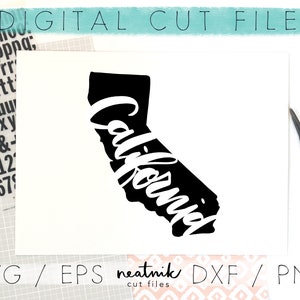 California svg CA svg Cali svg Black State Silhouette Ink Fat Marker Gift Tshirt Hand Lettered SVG Cut File Bundle