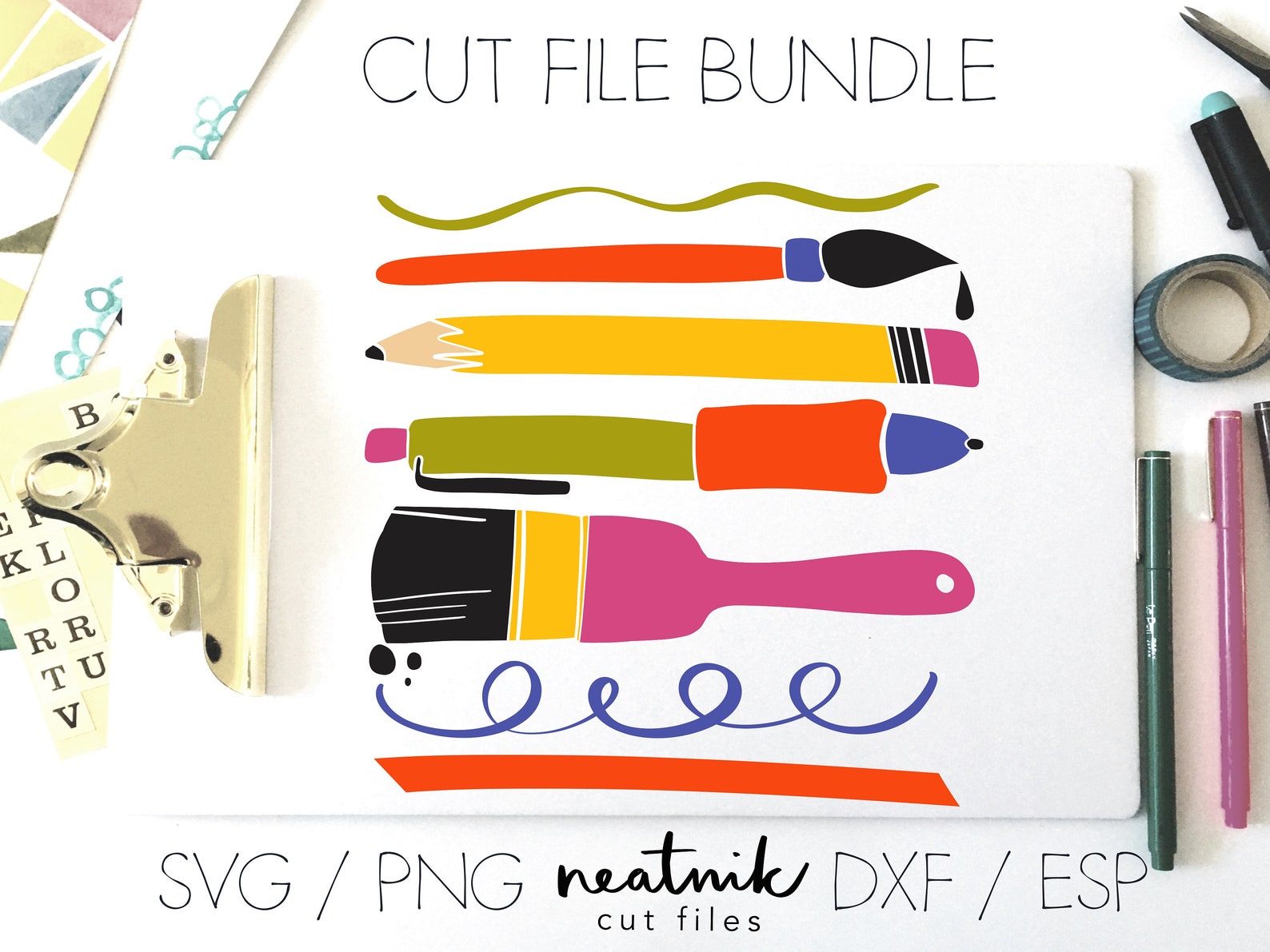 Paintbrush SVG Art Supplies SVG Artist Svg Pencil Svg Simple SVG Cut