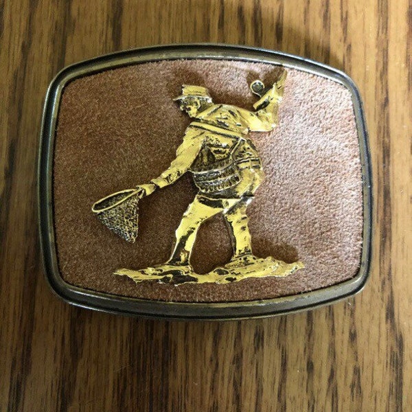 Vintage 1978 3D fishing Raintree belt buckle