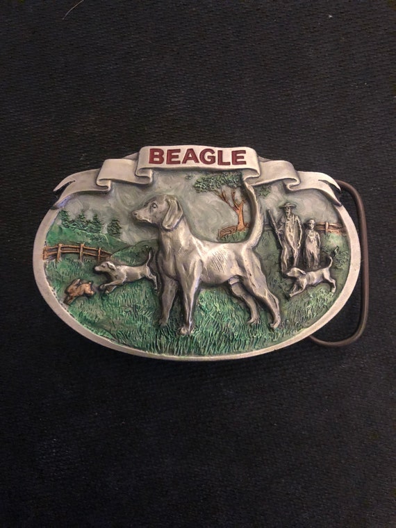 1986 beagle pewter belt buckle
