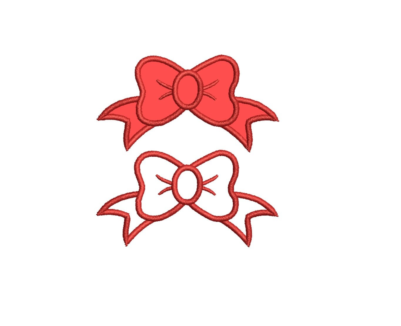 Bows Set Embroidery Design Stitch Bow Applique Machine Bow Etsy