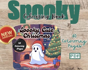 DIGITAL & PRINT | Spooky Cute Christmas - Colouring Book | Simple, Easy, Cute, Fun | 40 Pages