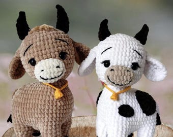 PDF Crochet Cow & Bull Pattern | Amigurumi