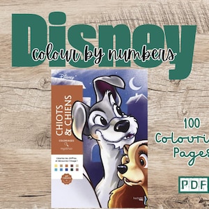 Può includere: Un libro da colorare con personaggi Disney, tra cui La Signora e lo Vagabondo, con il titolo "Disney Chiiots & Chiens" e "100 Pagine da Colorare".