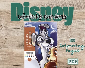 Mystery Color by Number Printable | Coloriages Mystères Disney - Chiots et chiens | Digital PDF  | Instant Download