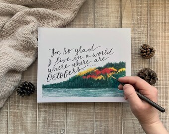 Anne of Green Gables Quote Print: Fall Watercolor Aspen Art (8x10)