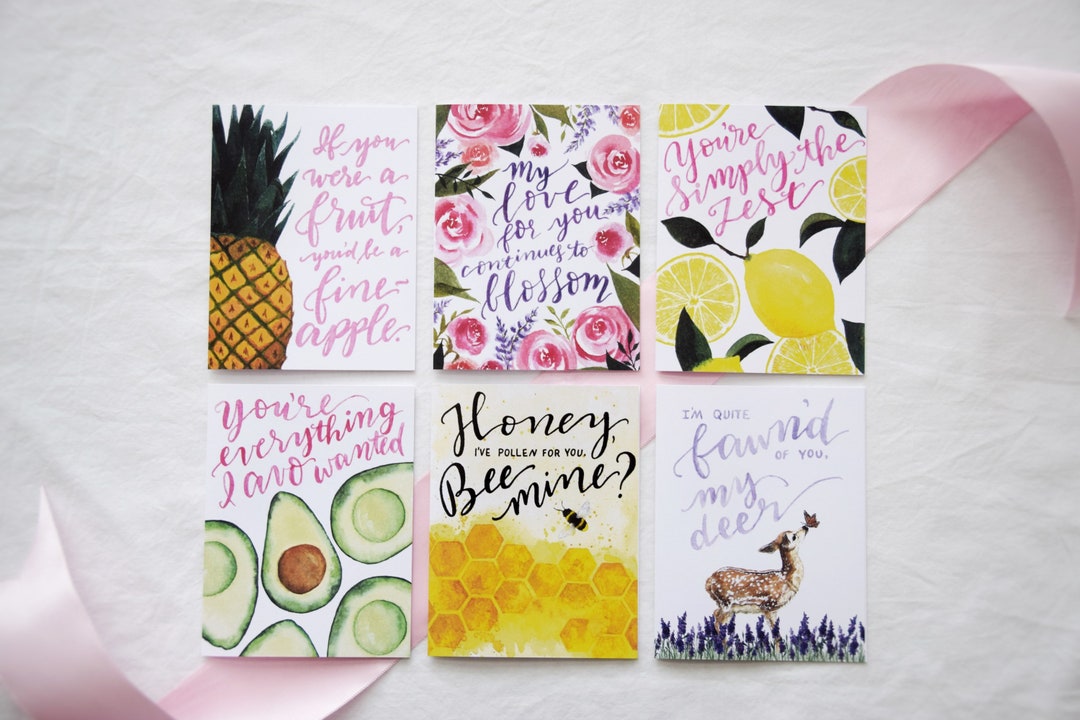 Valentine's Card Set Love Cards Cute Valentine Galentine's Cards ...
