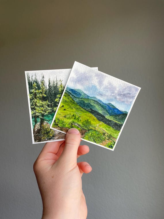 CUSTOM Mini Watercolor Landscape Painting, Detailed Handmade Scenic Artwork, Small Watercolor Decor