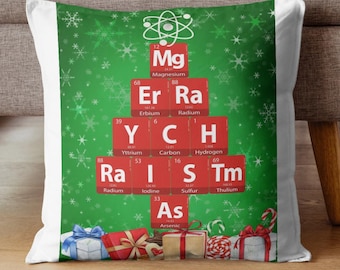 Chemistry-Inspired Christmas Décor and Wearables: Red Periodic Table Tree
